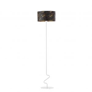 Lampa stojąca glamour, Jersey marmur, 40x166 cm, czarny klosz