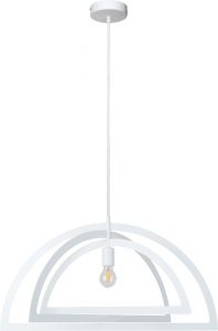 Lampa wisząca do salonu, jadalni, Justyna, 48x110 cm, biały