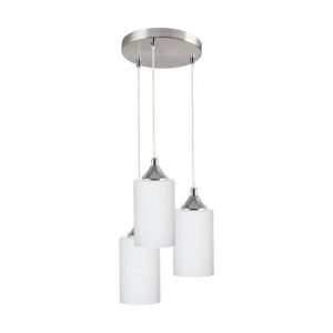 Lampa wisząca, Bosco. Mix, 35x110 cm, satyna, transparentny, biały