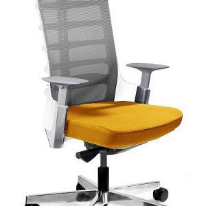 Fotel biurowy, krzesło obrotowe, Spinelly. M, biały, honey