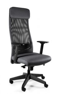 Fotel biurowy, ergonomiczny, Ares. Mesh, czarny, slategrey