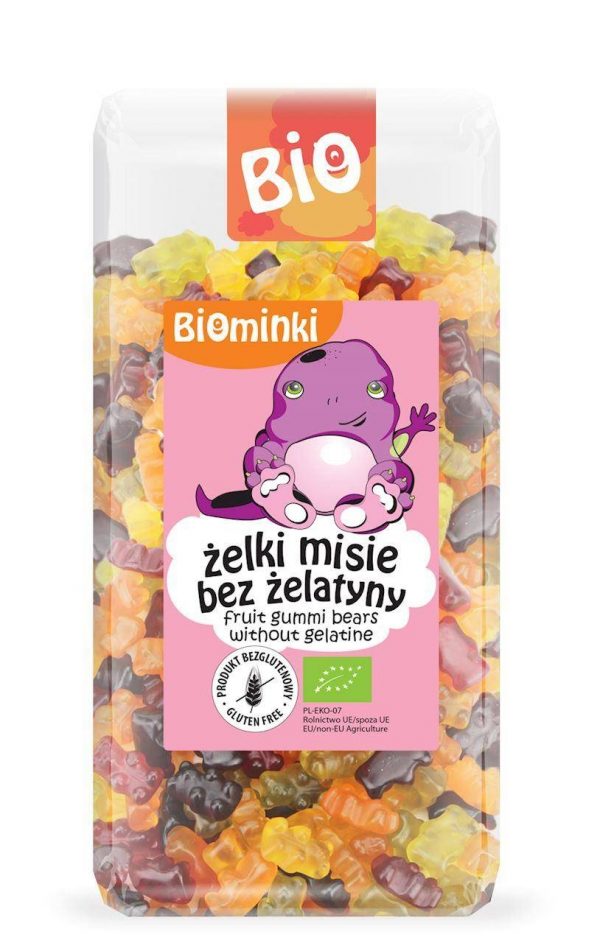 Biominki − Żelki misie bez żelatyny bezglutenowe. BIO − 400 g[=]