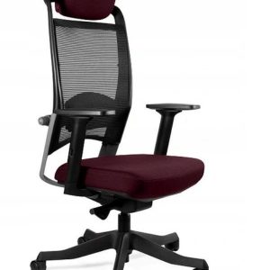 Wysoki fotel ergonomiczny, biurowy, Fulkrum, burgundy