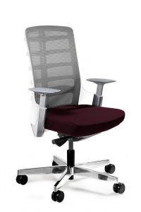 Fotel biurowy, krzesło obrotowe, Spinelly. M, biały, burgundy