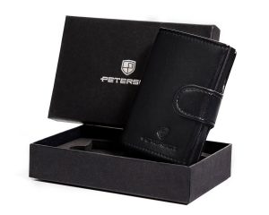 Elegancki portfel z podajnikiem kart i ochroną RFID - Peterson