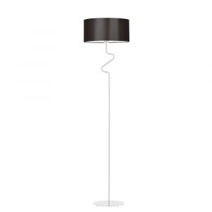 Lampa stojąca do salonu, Moroni, 40x166 cm, brązowy klosz