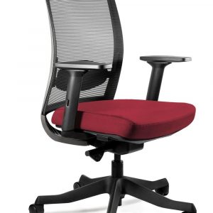 Fotel biurowy, ergonomiczny, Anggun - M, deepred, czarny