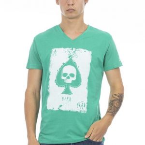 Koszulka. T-shirt marki. Trussardi. Action model 2AT132 kolor. Zielony. Odzież męska. Sezon: