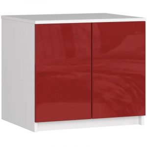 Nadstawka na szafę, 60x51x55 cm, biel, czerwony, połysk