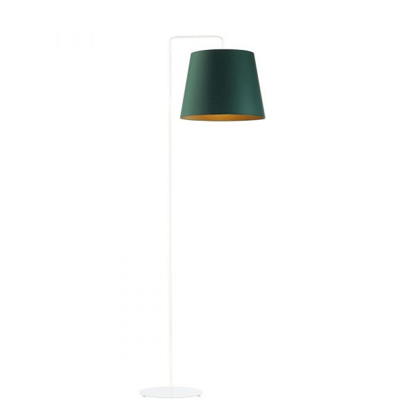 Lampa stojąca, Rijad gold, 43x156 cm, klosz butelkowa zieleń ze złotym wnętrzem