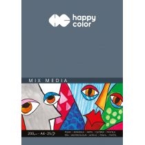 Happy. Color. Blok. MIX MEDIA, ART, biały, A4, 200g, 25 arkuszy 200 g 25 kartek