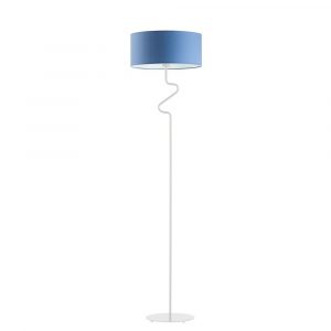 Lampa stojąca do salonu, Moroni, 40x166 cm, niebieski klosz