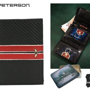 Duży, skórzany portfel męski bez zapięcia - Peterson