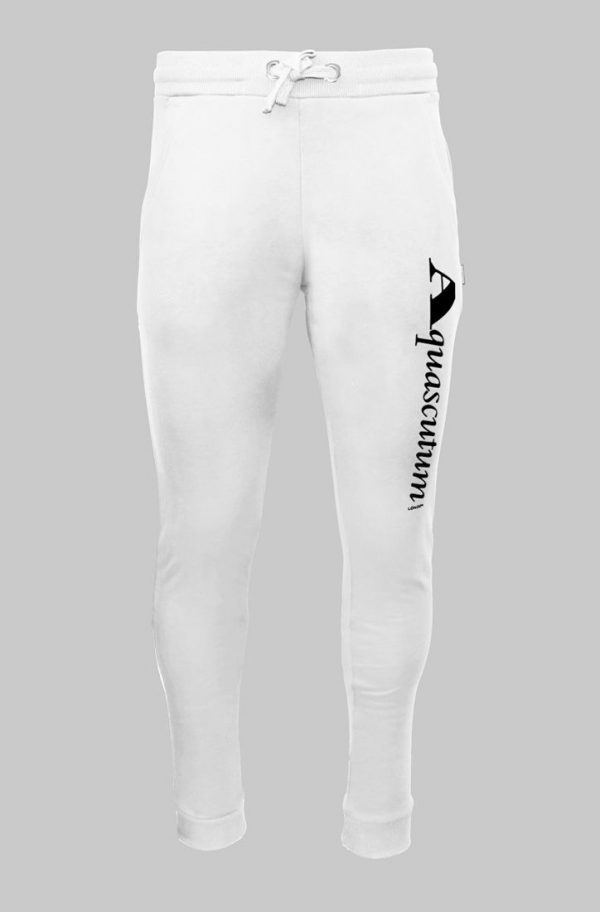 Dresowe spodnie marki. Aquascutum model. FPIA38 kolor. Biały. Odzież męska. Sezon: Jesień/Zima