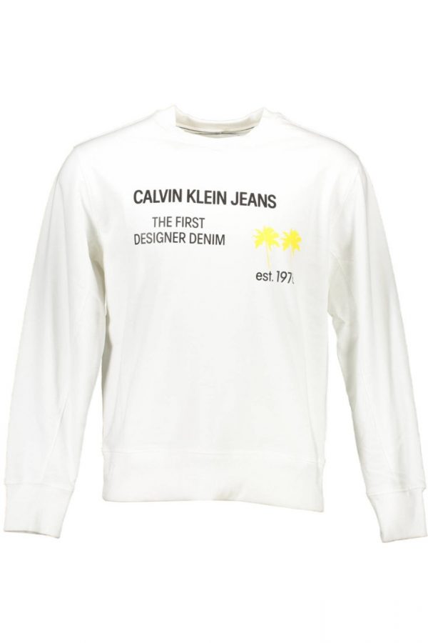 CALVIN KLEIN BLUZA BEZ ZAMKA MĘSKA BIAŁA