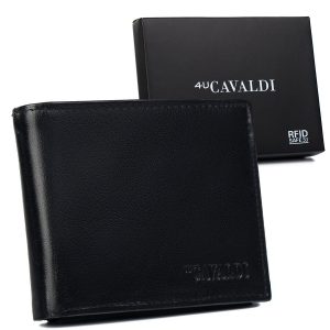 Skórzany portfel męski z kieszenią na dowód rejestracyjny - Cavaldi