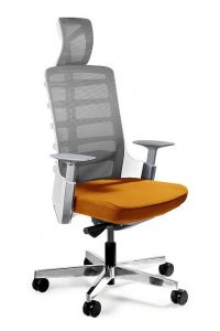 Fotel biurowy, obrotowy, Spinelly, biały, mandarin