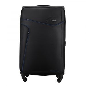 Duża walizka miękka. XL Solier. STL1651 czarno-niebieska