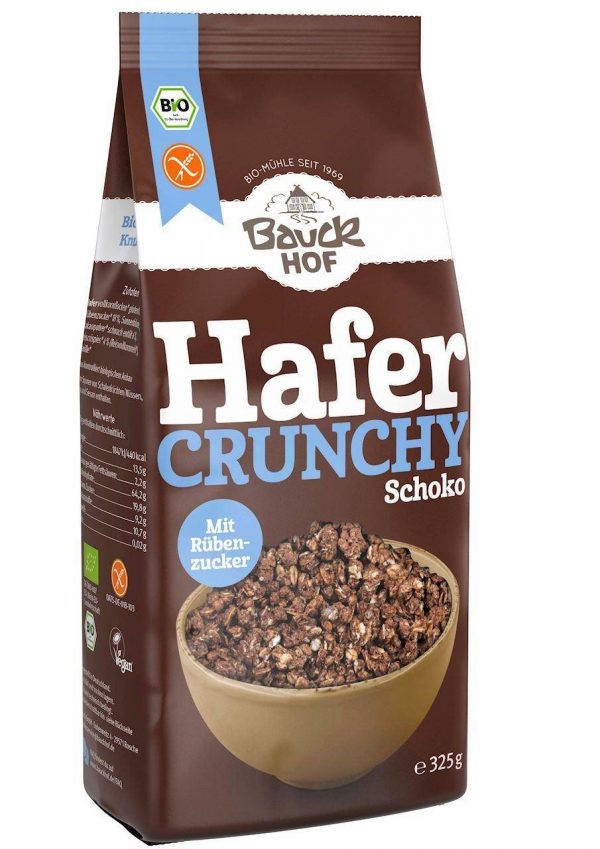 Bauck. Hof − Crunchy owsiane kakaowe bezglutenowe. BIO − 325 g[=]