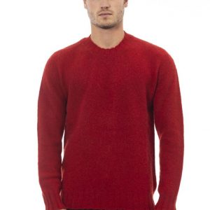Swetry marki. Alpha. Studio model. AU7290C kolor. Czerwony. Odzież męska. Sezon: