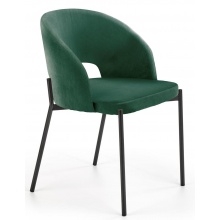 Krzesło do jadalni. K455 zielone/czarne nóżki, welurowe