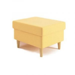 Podnóżek do fotela, pufa, Uszak, 50x50x40 cm, jasny żółty