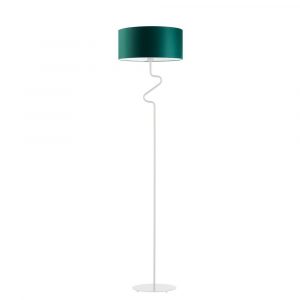 Lampa stojąca do salonu, Moroni, 40x166 cm, klosz butelkowa zieleń