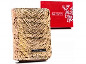 Skórzany portfel damski z modnym wężowym wzorem - Lorenti