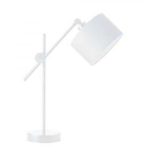 Nowoczesna lampa stołowa, regulowana, Mali, 20x50 cm, biały klosz