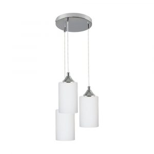 Lampa wisząca 3-punktowa, Bosco. Mix, 35x110 cm, chrom, transparentny, biały