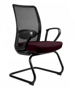 Fotel biurowy, krzesło, Anggun. Skid, burgundy, czarny