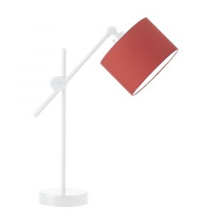 Nowoczesna lampa stołowa, regulowana, Mali, 20x50 cm, czerwony klosz