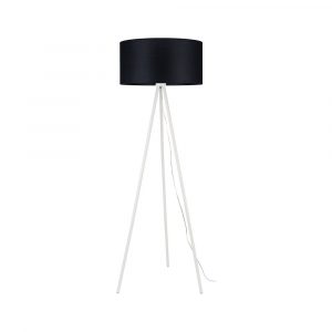 Lampa podłogowa stojąca, tripod, 52x52x159 cm, biały, czarny