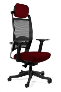 Wysoki fotel ergonomiczny, biurowy, Fulkrum, deepred