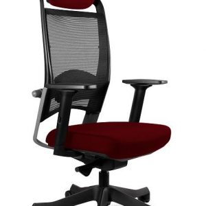 Wysoki fotel ergonomiczny, biurowy, Fulkrum, deepred