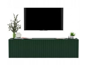 Komoda. RTV, szafka wisząca, glamour, Elpis, 150x37x39 cm, zielony, mat