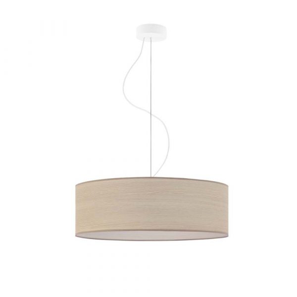 Lampa wisząca do salonu, Hajfa. Eco fi - 50 cm, klosz dąb bielony