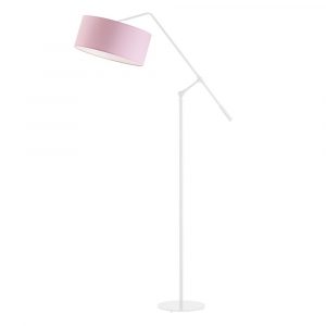 Regulowana lampa stojąca, Liberia, 77x170 cm, różowy klosz