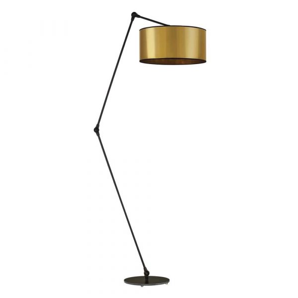 Elegancka lampa podłogowa, Bari mirror, 60x177 cm, złoty klosz