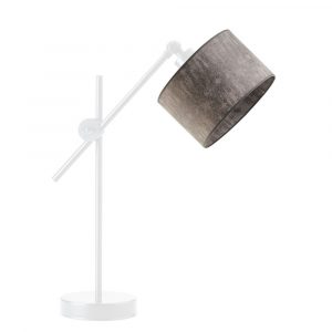 Nowoczesna lampa stołowa, regulowana, Mali, 20x50 cm, klosz szary melanż