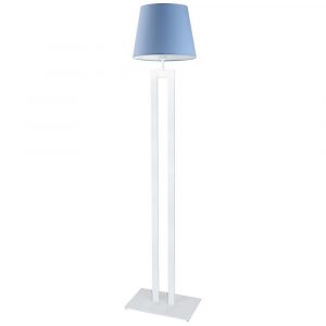 Lampa podłogowa do salonu, Vegas, 40x172 cm, niebieski klosz