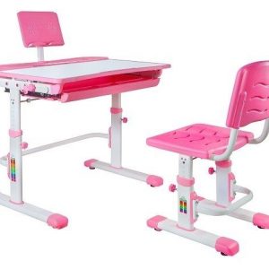 Biurko dziecięce z krzesłem, zestaw, Candy, różowy