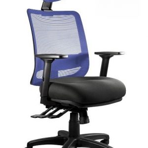 Fotel ergonomiczny do biura, Saga. Plus, niebieski