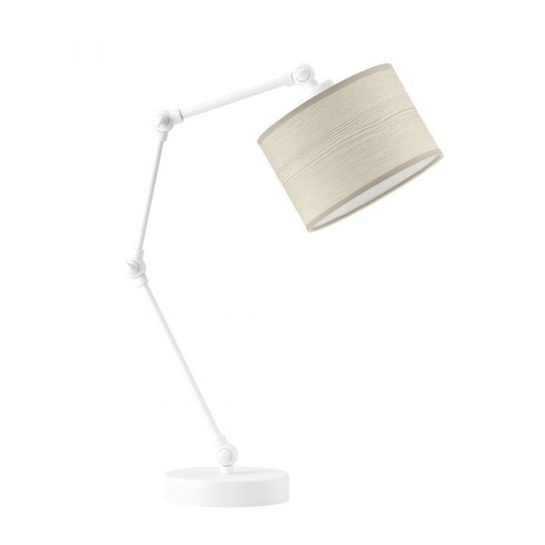 Lampka biurkowa, nocna, stołowa, Asmara eco, 20x50 cm, klosz dąb bielony