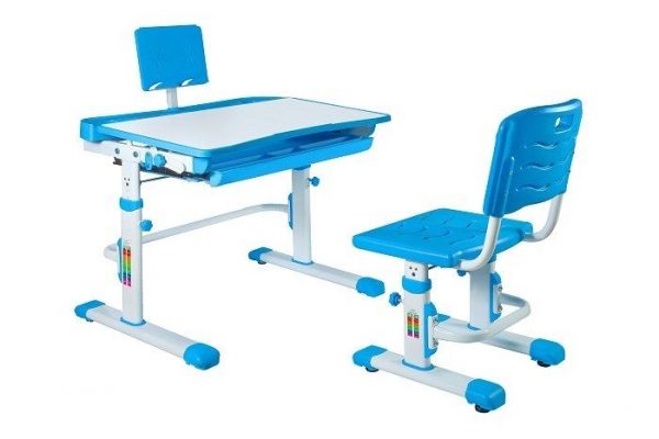 Biurko dziecięce z krzesłem, zestaw, Candy, niebieski