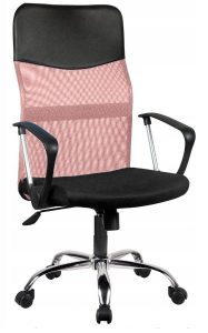 Fotel biurowy, obrotowy, krzesło, nemo, różowy