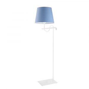 Nowoczesna lampa podłogowa, Bata, 50x170 cm, niebieski klosz