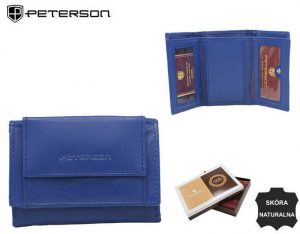 Mały, skórzany portfel damski na zatrzask - Peterson