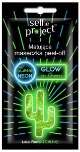 Selfie. Project, Neonowa. Matująca. Maseczka. Peel-Off #Glow in. Green (kaktus), 10ml