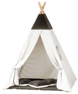 Namiot tipi dla dzieci, bawełna, 110x165 cm, czarny